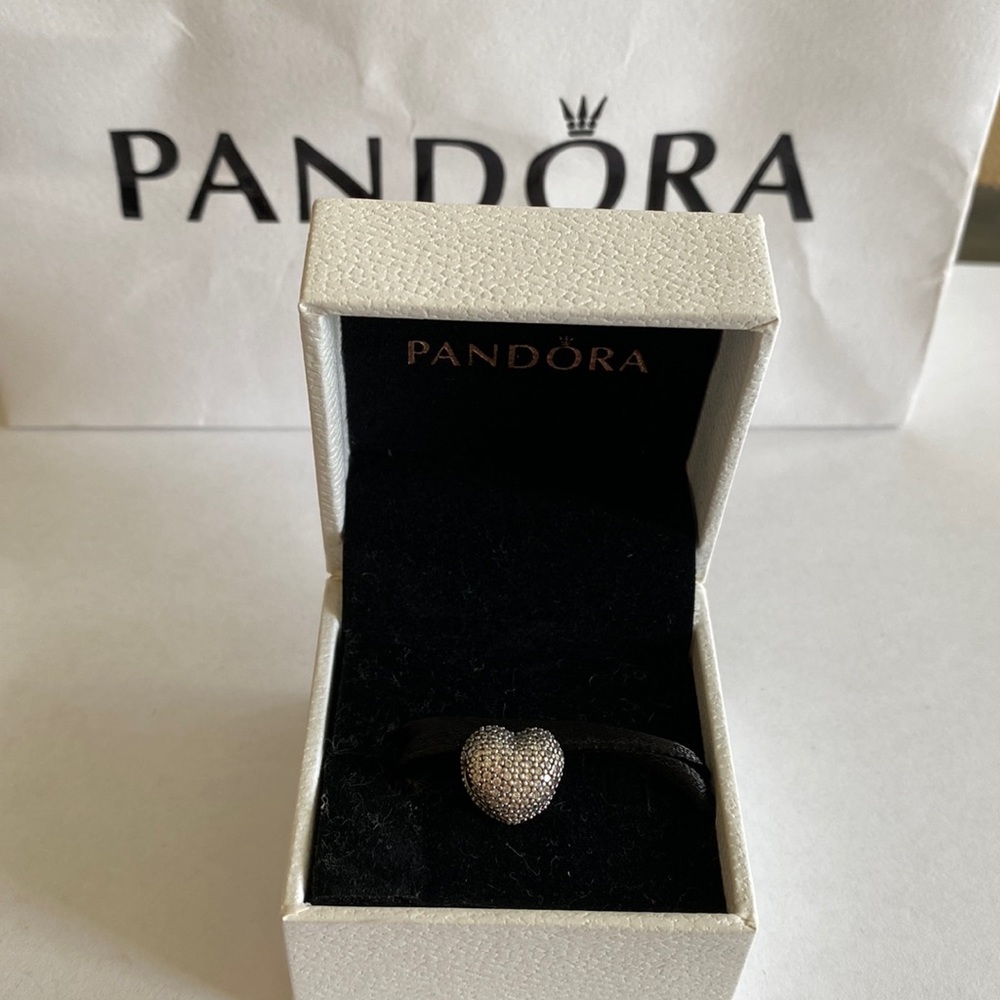 Pandora pave open my heart clip